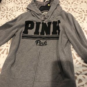 Victors Secret gray zip up hoodie.
